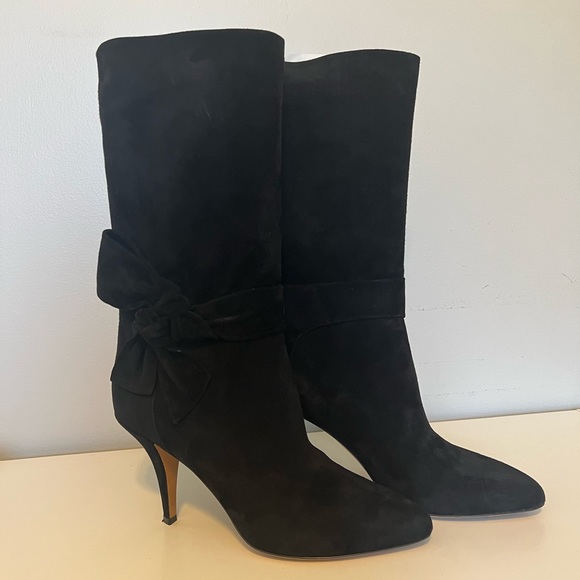 VALENTINO GARAVANI low bow tie boots in black suede 9.5 - Picture 3 of 10